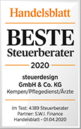 Handelsblatt-Siegel 'Bester Steuerberater – 2020'